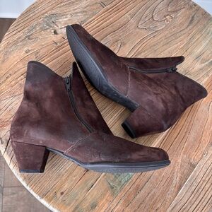 Arche Muran Ankle Booties Dark Brown Suede Women's Size 6